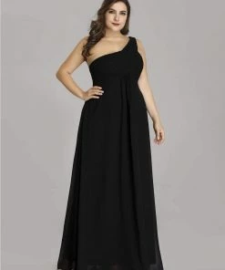 Ever-Pretty US Plus Size Chiffon One Shoulder Formal Evening Dresses For Women Prom Dresses