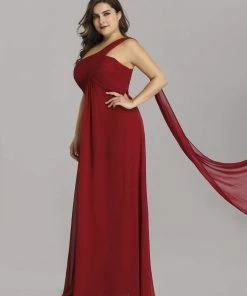 Ever-Pretty US Plus Size Chiffon One Shoulder Formal Evening Dresses For Women Prom Dresses