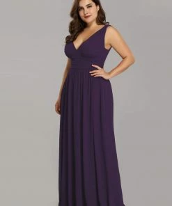Ever-Pretty US Party Dresses Plus Size Sleeveless V-Neck Semi-Formal Chiffon Bridesmaid Dress