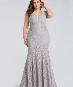 Ever-Pretty US Plus Size Sexy Fitted Lace Mermaid Formal Evening Dress