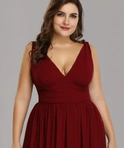 Ever-Pretty US Party Dresses Plus Size Sleeveless V-Neck Semi-Formal Chiffon Bridesmaid Dress