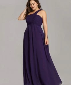 Ever-Pretty US Plus Size Chiffon One Shoulder Formal Evening Dresses For Women Prom Dresses