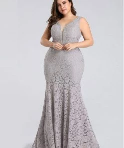 Ever-Pretty US Plus Size Sexy Fitted Lace Mermaid Formal Evening Dress