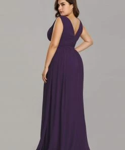 Ever-Pretty US Party Dresses Plus Size Sleeveless V-Neck Semi-Formal Chiffon Bridesmaid Dress