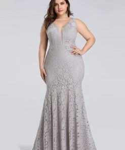 Ever-Pretty US Plus Size Sexy Fitted Lace Mermaid Formal Evening Dress
