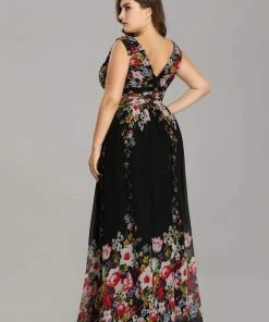 Ever-Pretty US Party Dresses Plus Size Sleeveless V-Neck Semi-Formal Chiffon Bridesmaid Dress