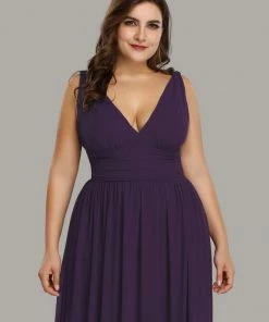 Ever-Pretty US Party Dresses Plus Size Sleeveless V-Neck Semi-Formal Chiffon Bridesmaid Dress