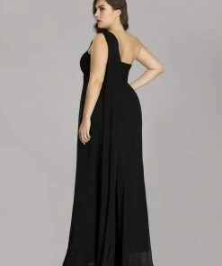 Ever-Pretty US Plus Size Chiffon One Shoulder Formal Evening Dresses For Women Prom Dresses