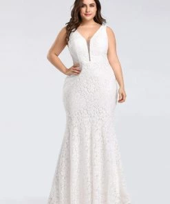 Ever-Pretty US Plus Size Sexy Fitted Lace Mermaid Formal Evening Dress