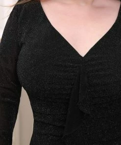 Ever-Pretty US Long Sleeves Ruffle Bodice Cocktail Dress SHOP BY OCCASION