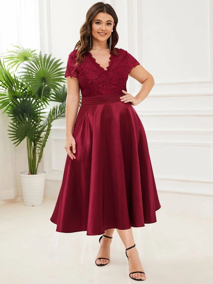 Ever-Pretty US Romantic V-neck Lace Bodice A-line Cocktail Dress 11 Ever-Pretty US Romantic V-neck Lace Bodice A-line Cocktail Dress
