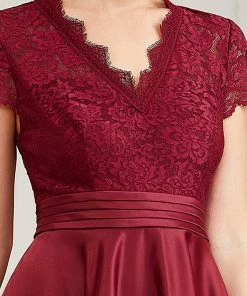 Ever-Pretty US Romantic V-neck Lace Bodice A-line Cocktail Dress 42 Ever-Pretty US Romantic V-neck Lace Bodice A-line Cocktail Dress