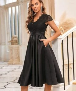 Ever-Pretty US Romantic V-neck Lace Bodice A-line Cocktail Dress 57 Ever-Pretty US Romantic V-neck Lace Bodice A-line Cocktail Dress