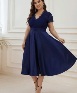 Ever-Pretty US Romantic V-neck Lace Bodice A-line Cocktail Dress 67 Ever-Pretty US Romantic V-neck Lace Bodice A-line Cocktail Dress