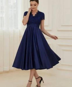 Ever-Pretty US Romantic V-neck Lace Bodice A-line Cocktail Dress 65 Ever-Pretty US Romantic V-neck Lace Bodice A-line Cocktail Dress