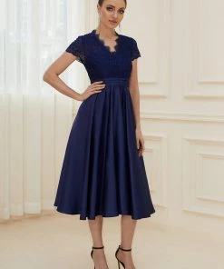 Ever-Pretty US Romantic V-neck Lace Bodice A-line Cocktail Dress 66 Ever-Pretty US Romantic V-neck Lace Bodice A-line Cocktail Dress