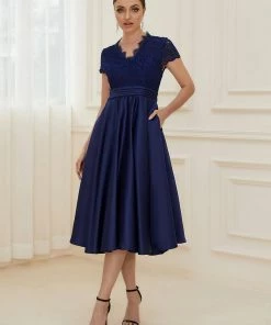 Ever-Pretty US Romantic V-neck Lace Bodice A-line Cocktail Dress 62 Ever-Pretty US Romantic V-neck Lace Bodice A-line Cocktail Dress