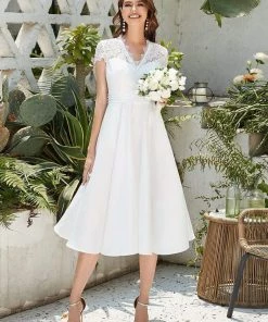 Ever-Pretty US Romantic V-neck Lace Bodice A-line Cocktail Dress 52 Ever-Pretty US Romantic V-neck Lace Bodice A-line Cocktail Dress