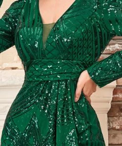 Ever-Pretty US Backless Long-Sleeved Asymmetrical Bodycon Cocktail Dress