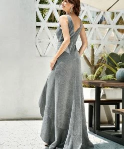 Ever-Pretty US Sheer Panel Sleeveless Asymmetrical Hem Floor-Length Evening Dress SHOP BY OCCASION