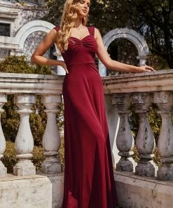 Ever-Pretty US SHOP BY OCCASION Floor Length Sweetheart Pleated Bodice Bridesmaid Dress