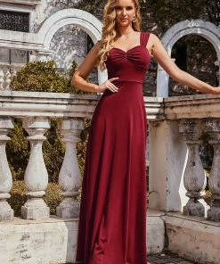 Ever-Pretty US SHOP BY OCCASION Floor Length Sweetheart Pleated Bodice Bridesmaid Dress