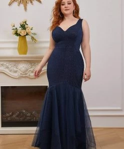 Ever-Pretty US Elegant Tulle Layered Fishtail Long Sequin Evening Dress SHOP BY OCCASION