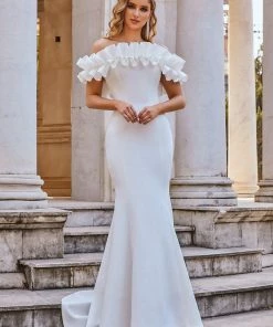 Ever-Pretty US Mermaid Dresses Custom Size Off The Shoulder A Line Mermaid Maxi Evening Gown