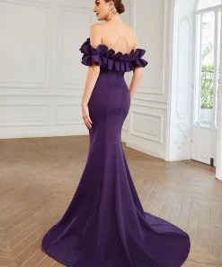 Ever-Pretty US Mermaid Dresses Custom Size Off The Shoulder A Line Mermaid Maxi Evening Gown
