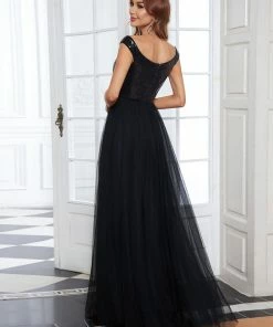 Ever-Pretty US Shiny Sequin Bodice Off The Shoulder Maxi Tulle Evening Dress SHOP BY OCCASION