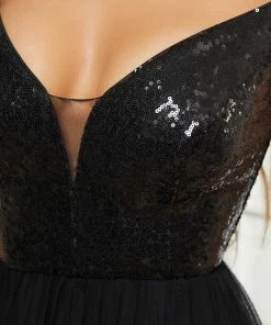 Ever-Pretty US Shiny Sequin Bodice Off The Shoulder Maxi Tulle Evening Dress SHOP BY OCCASION