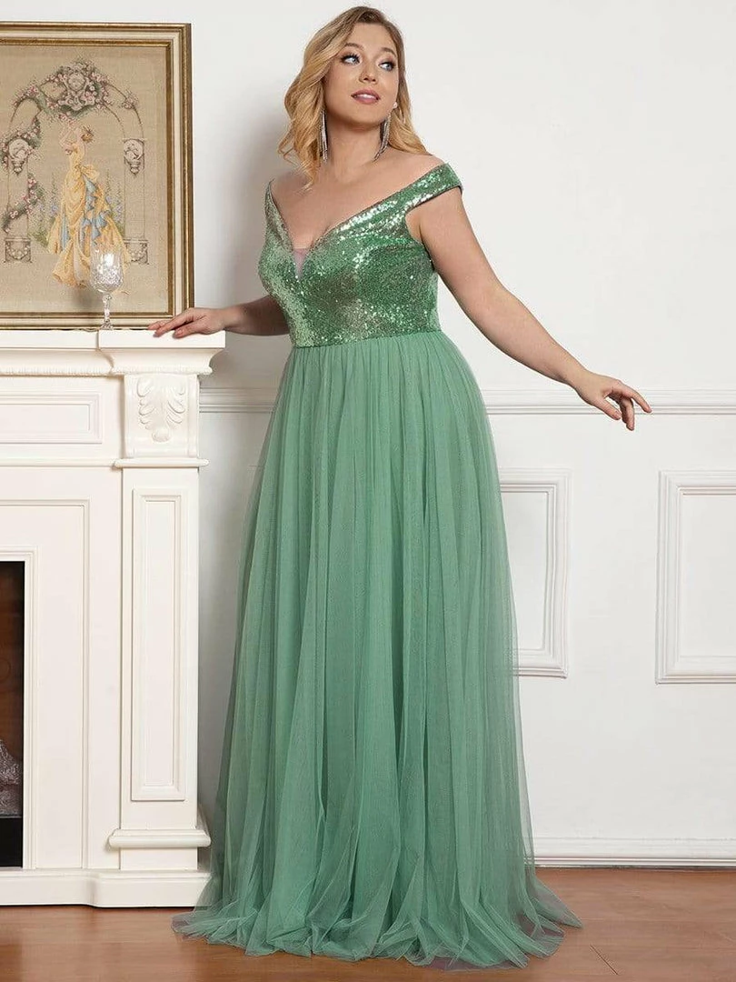 Ever-Pretty US Plus Size Long Sequin Special Occasion Dresses 8 Ever-Pretty US Plus Size Long Sequin Special Occasion Dresses