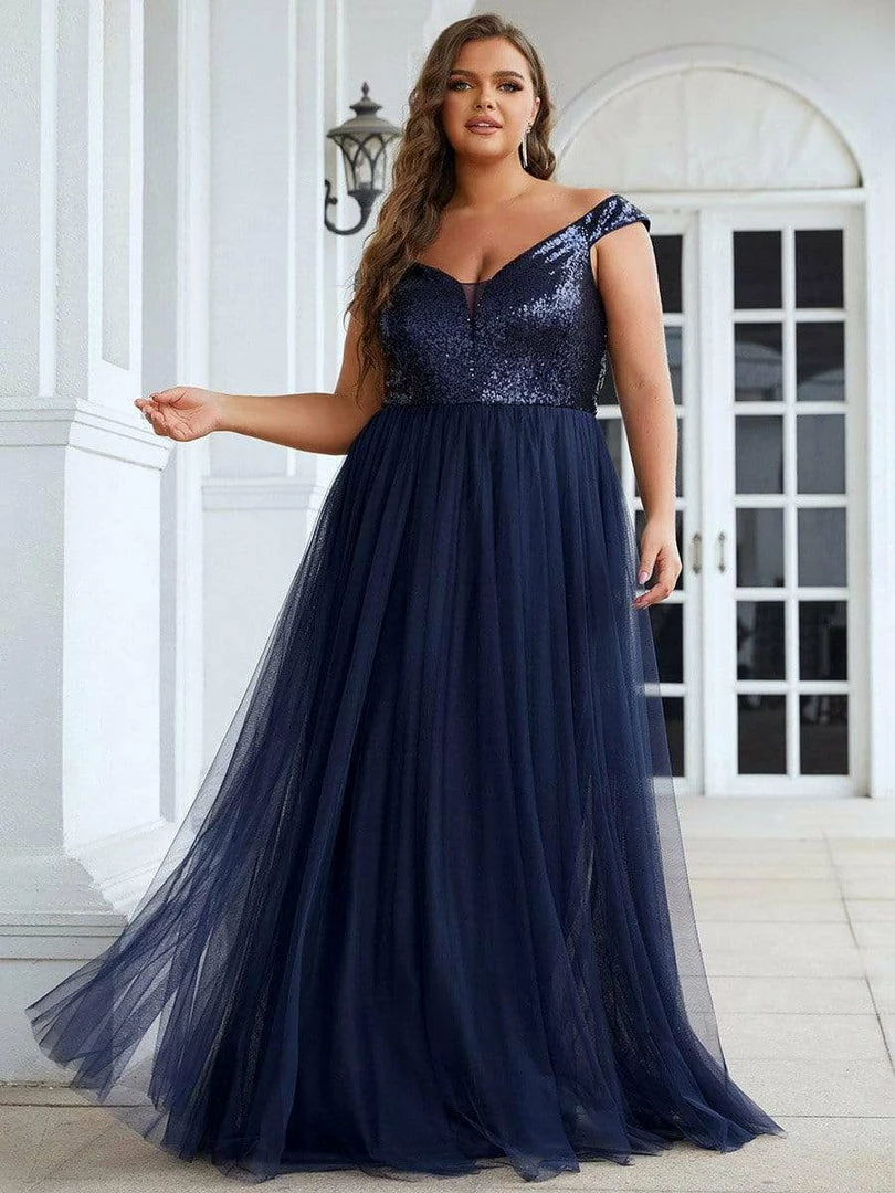 Ever-Pretty US Plus Size Long Sequin Special Occasion Dresses 24 Ever-Pretty US Plus Size Long Sequin Special Occasion Dresses