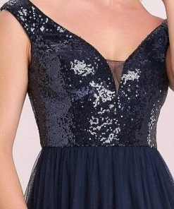 Ever-Pretty US Shiny Sequin Bodice Off The Shoulder Maxi Tulle Evening Dress SHOP BY OCCASION