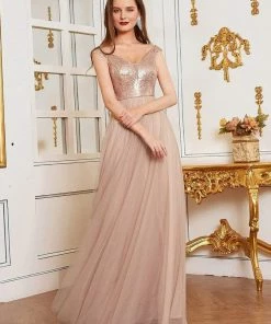Ever-Pretty US Shiny Sequin Bodice Off The Shoulder Maxi Tulle Evening Dress SHOP BY OCCASION