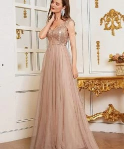 Ever-Pretty US Shiny Sequin Bodice Off The Shoulder Maxi Tulle Evening Dress SHOP BY OCCASION