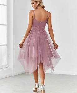 Ever-Pretty US SHOP BY OCCASION Princess Pearl Uneven Hem Tulle Evening Dress