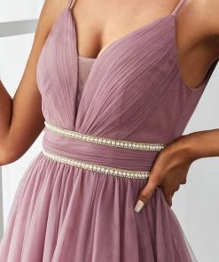 Ever-Pretty US SHOP BY OCCASION Princess Pearl Uneven Hem Tulle Evening Dress