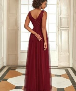 Ever-Pretty US SHOP BY OCCASION Sleeveless Tulle Sequin Chevron Empire Waist Evening Dress