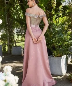 Ever-Pretty US SHOP BY OCCASION Sequin Off-Shoulder Illusion Sweetheart Ribbon Waist High Low Evening Dress