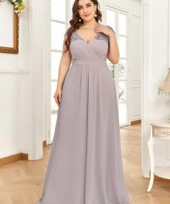 Ever-Pretty US Plus Size Chiffon Ruched Sweetheart A-Line Lace Evening Dress SHOP BY OCCASION