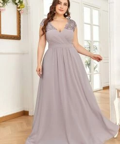 Ever-Pretty US SHOP BY OCCASION Plus Size V-Neck Wrap Semi Formal Evening Dresses