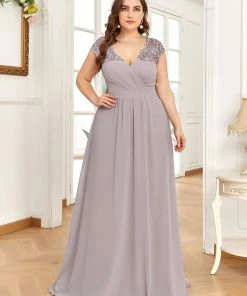 Ever-Pretty US SHOP BY OCCASION Plus Size V-Neck Wrap Semi Formal Evening Dresses