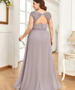 Ever-Pretty US Plus Size Chiffon Ruched Sweetheart A-Line Lace Evening Dress SHOP BY OCCASION