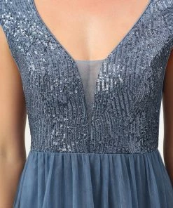 Ever-Pretty US Sequin Illusion Plunging V-Neckline Sleeveless A-Line Tulle Evening Dress 48 Ever-Pretty US Sequin Illusion Plunging V-Neckline Sleeveless A-Line Tulle Evening Dress