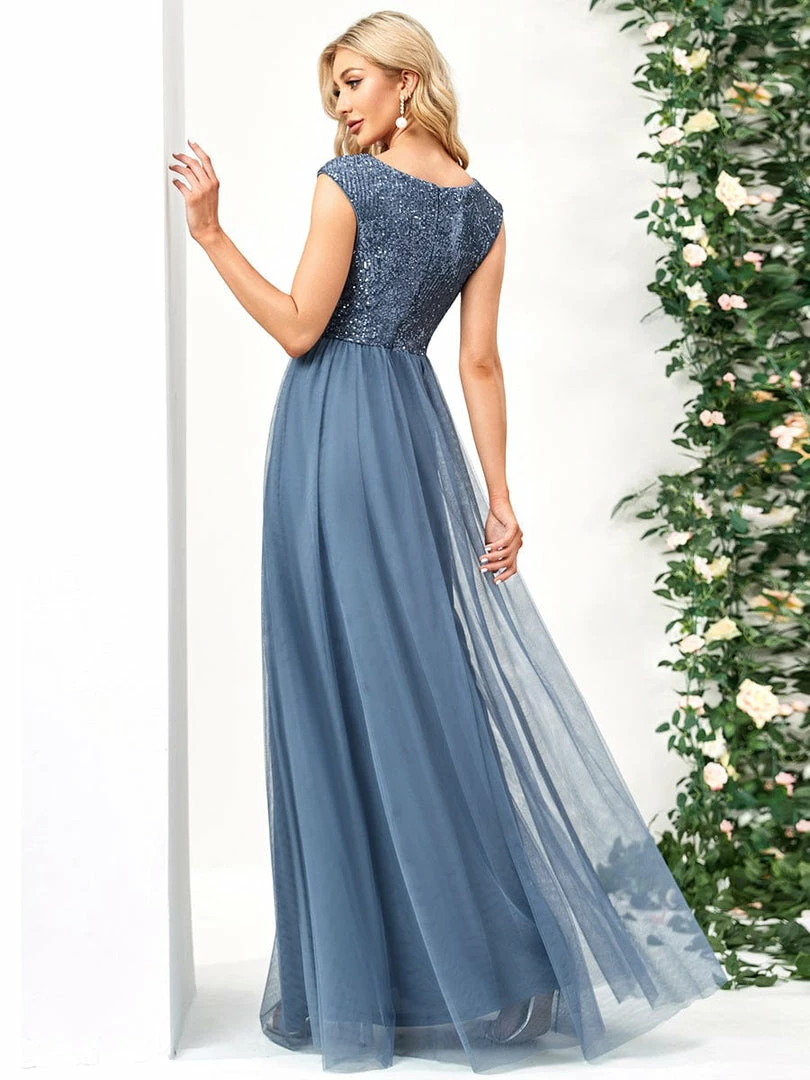 Ever-Pretty US Sequin Illusion Plunging V-Neckline Sleeveless A-Line Tulle Evening Dress 11 Ever-Pretty US Sequin Illusion Plunging V-Neckline Sleeveless A-Line Tulle Evening Dress