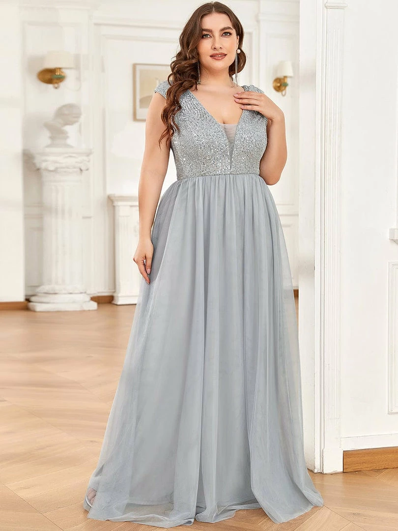 Ever-Pretty US Sequin Illusion Plunging V-Neckline Sleeveless A-Line Tulle Evening Dress 23 Ever-Pretty US Sequin Illusion Plunging V-Neckline Sleeveless A-Line Tulle Evening Dress