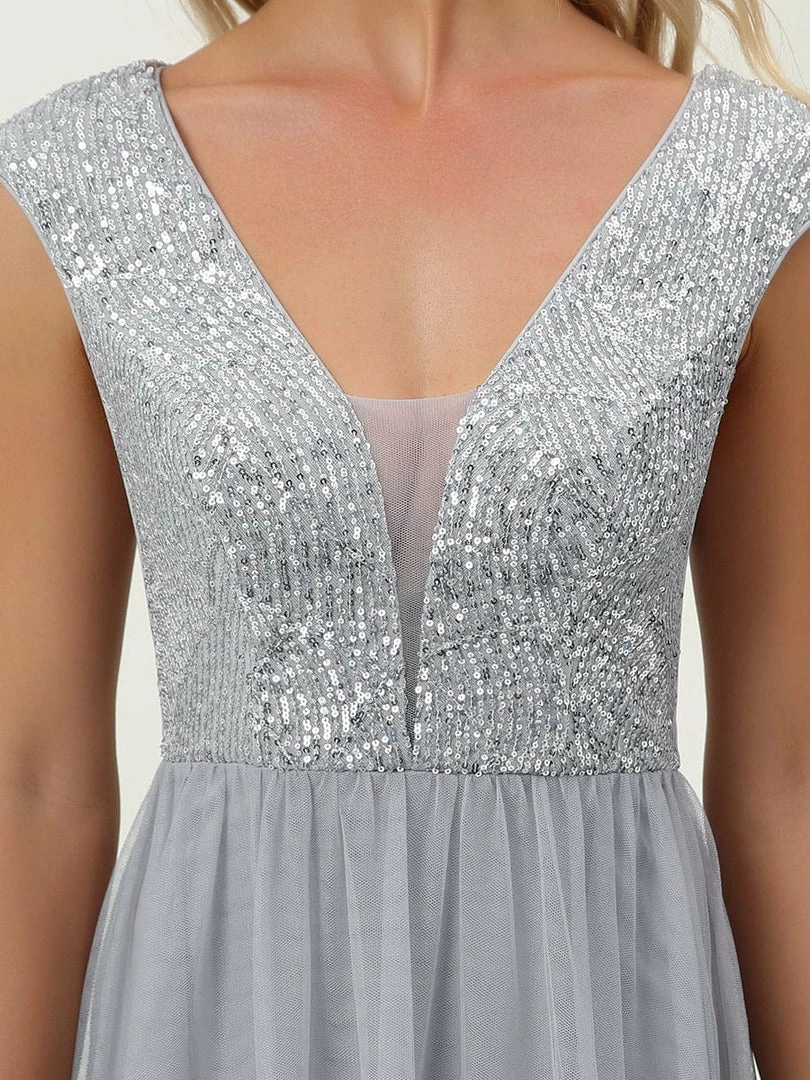 Ever-Pretty US Sequin Illusion Plunging V-Neckline Sleeveless A-Line Tulle Evening Dress 20 Ever-Pretty US Sequin Illusion Plunging V-Neckline Sleeveless A-Line Tulle Evening Dress