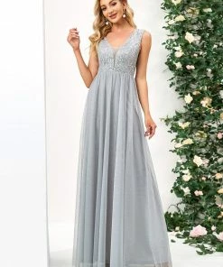 Ever-Pretty US Sequin Illusion Plunging V-Neckline Sleeveless A-Line Tulle Evening Dress 53 Ever-Pretty US Sequin Illusion Plunging V-Neckline Sleeveless A-Line Tulle Evening Dress