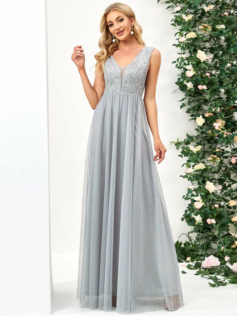 Ever-Pretty US Sequin Illusion Plunging V-Neckline Sleeveless A-Line Tulle Evening Dress 17 Ever-Pretty US Sequin Illusion Plunging V-Neckline Sleeveless A-Line Tulle Evening Dress